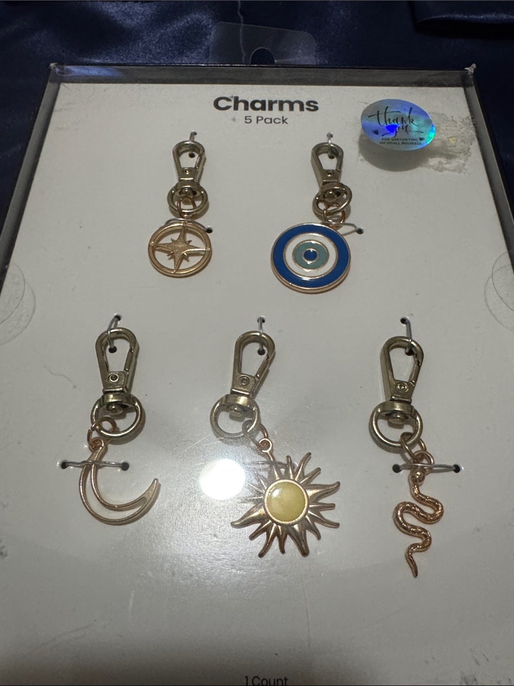 Gold-tone 5-Pack Multiple Keychain Bag Charms